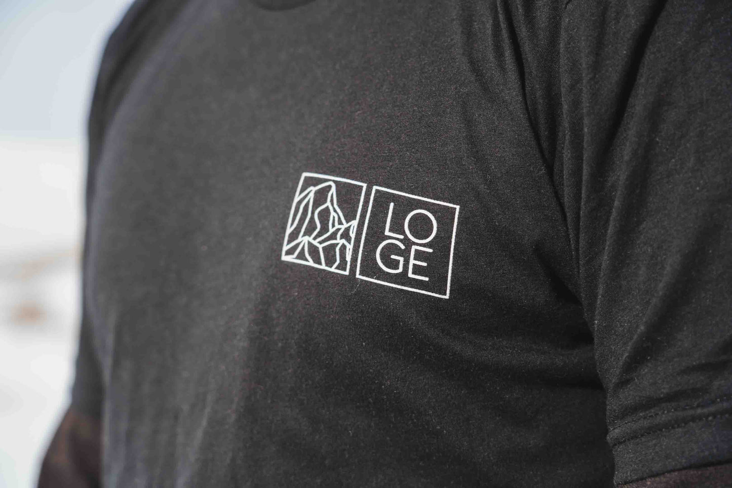 Black T-Shirt with Mountain Logo